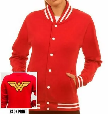 Wonder Woman Jacket DC Comics Baseball College Style Varsity Jacket WW Logo • £37.99