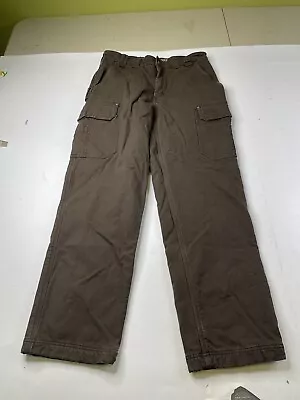 Duluth Trading Co Flex Fire Hose Fleece Lined Brown Cargo Pants Mens 32x32 • $29.99