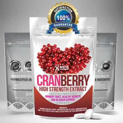 CRANBERRY EXTRACT TABLETS Cystitis & Bladder Relief UTI Urine Infection Pills • £9.99