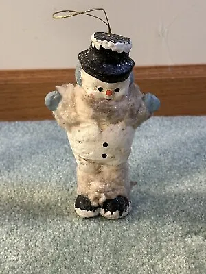 Vintage Teena Flanner Folk Art MIDWEST CANNON FALLS Christmas Snowman Ornament • $16.98