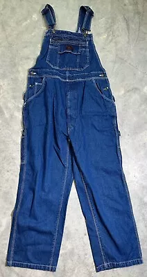 Five Brother Bib Overalls Mens 36x29 Blue Medium Wash Carpenter Denim Workwear • $22