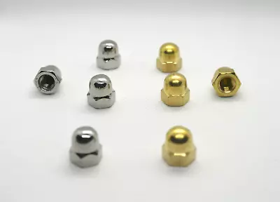 £2.95 • Buy Dome Nuts Brass / A2 Stainless Steel M3 M4 M5 M6 M8 Acorn / Cap / Crown Hex Nuts