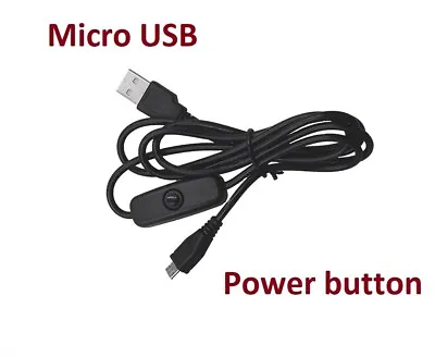 £3.49 • Buy Micro USB With ON/OFF Switch Power Button 1m Charging Extension Cable