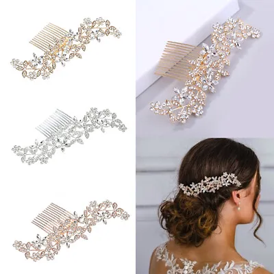 Women Bride Wedding Diamante Crystal Hair Comb Pins Clips Hair Dress Accessories • $10.99