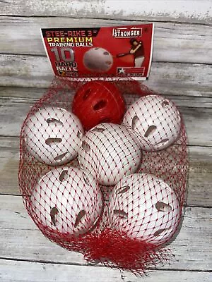 Wiffle Balls Training Balls(10 Pack) Stee-Rike 3 New! Made In USA Hard Plastic • $15