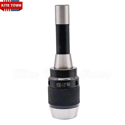 High Precision 1/32  - 1/2  Keyless Drill Chuck With R8 Integral Shank 13mm • $42.99