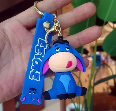 Winnie The Pooh Eeyore 3d Rubber Keyring Keychain For Car/house Keys Or Backpck • £6.49