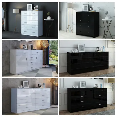 4-9 Chest Of Drawers Tallboy Dresser Table Storage Bedroom Cabinet White/Black • $249.95