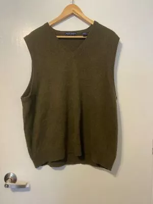 Vintage Grant Thomas 100 Percent Two Ply Cashmere Green Sweater Vest Size Xl • $30