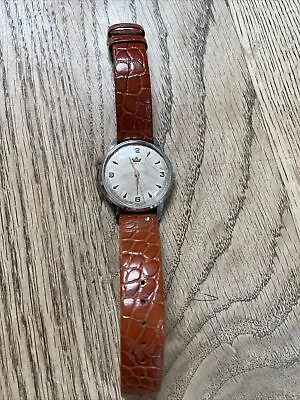 £120 • Buy Vintage Marvin Revue Watch Brown Croc Leather Strap Fully Working / Serviced