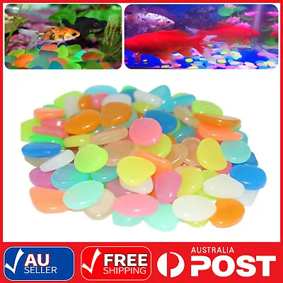 $5.89 • Buy 50-300X Pebbles Stone Glow In The Dark Rock Fish Tank Stones Garden Road Decor