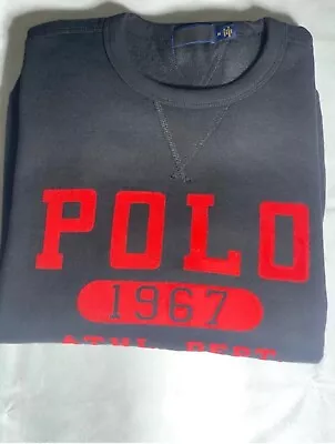 £32.99 • Buy Polo Ralph Lauren Sweatshirt In Navy With Vintage Flock Logo