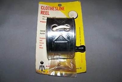Vintage Tin Clothesline Reel With Woven Line - SEE DESCRIPTION • $27.50