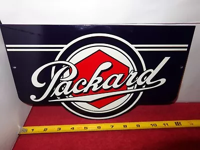 12 X 7 INCH PACKARD AUTOMOBILE SALES ADVERTISING SIGN HEAVY DIE CUT METAL # S 5 • $99.99