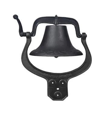 Large Cast Iron Farmhouse Dinner Bell For Farm Church School Vintage Style • $95.99