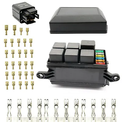 Universal 6-Way Fuse Box Relay With 6 Relays 12V Car Truck ATC/ATO Fuse Holder • $34.98