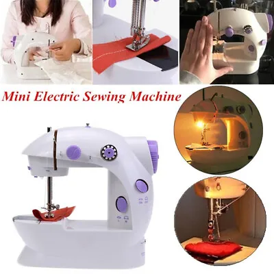 Compact Electric Sewing Machine Portable Mini Travel Size Home DIY Stitching • £15.59