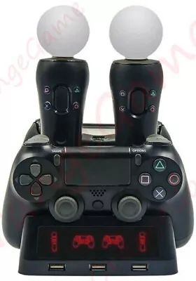 $135 • Buy Move Motion Controller X 2 + 4in 1 Charging Station. PS4. AUS SELLER 