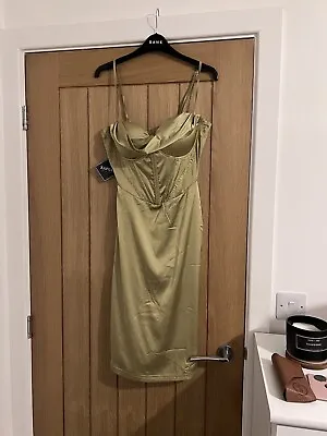 Lime Green Silk Corset Dress Size Small • £8