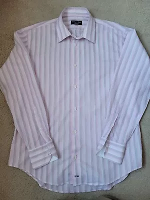 Eden Park Mens Slim Striped Pink Shirt 16.5 • £19.99