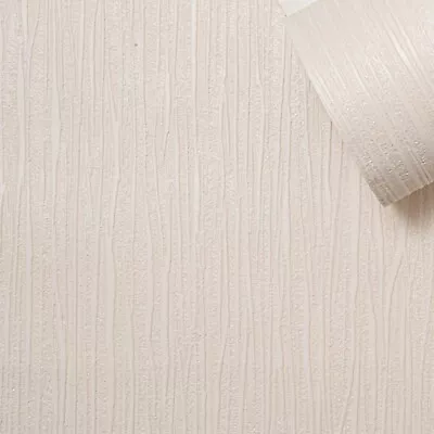 Plain Cream Stripe Wallpaper Thick Textured Slightly Imperfect Paste The Wall • £1.69