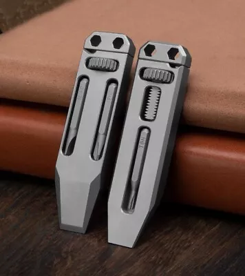 EDC Titanium Mini Multi Tools Adjustable Wrench Pocket Pry Bar Crowbar With Bits • $29.25