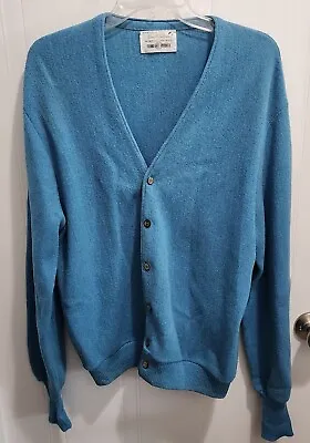 Vintage Arnold Palmer Robert Bruce Alpaca/Wool Cardigan Sweater Blue Size Large • $26.99