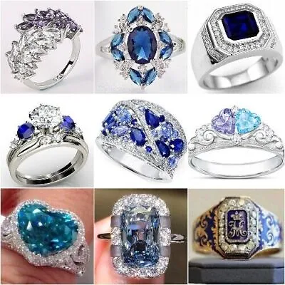 $2.59 • Buy Fashion Women Wedding Jewelry Cubic Zircon Ring 925 Silver Filled Ring Sz 6-10