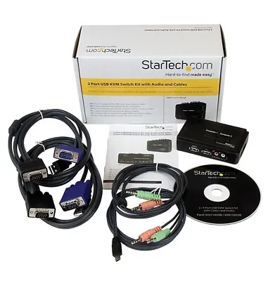 Startech.com 2 Port USB KVM Switch Kit With Audio And Cables SV211KUSB (Inc VAT) • £9.99