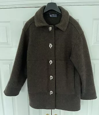 Saint James Ladies Wool Coat Brown UK 8 • £19.99