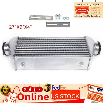 Universal Tube & Fin Intercooler Polished 3  I/O 27 X9 X4  For Honda Civic CRX • $85.50