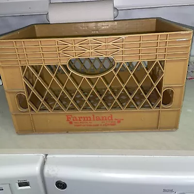 Farmland Dairies Heavy Strong Tan Plastic Dairy Milk Crate  18  ×13 ×11  • $9.99