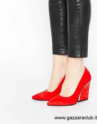 London Rebel Curved Heel Courts In Russian Red Size 5 • £30