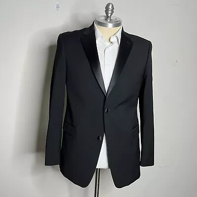 Tommy Hilfiger Tuxedo Blazer Mens Solid Black Size 44L • $69.99