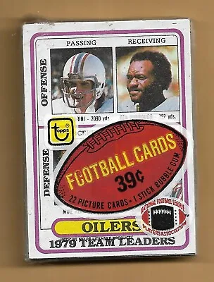 $30 • Buy 1980 TOPPS FOOTBALL 1 UNOPENED CELLO PACK 22 Cards- HOUSTON OILERS LEADERS TOP