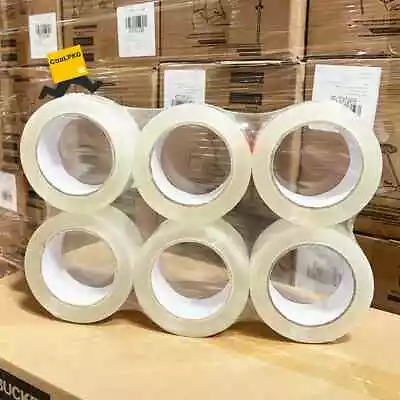 6 Rolls Carton Sealing Clear Packing Tape Box Shipping 1.8 Mil 2  X 110 Yards US • $16.99