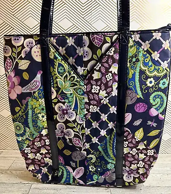 GUC Vera Bradley Floral Nightingale Recycled Cotton & Leather Lined Tote • $14.87