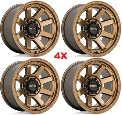 17 Kmc Trail Bronze Wheels Rims Set 4 17x8.5 Method Fuel Rhino • $1044