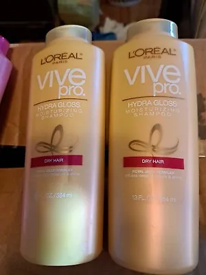 2 L’ORÉAL VIVE Pro Hydra Gloss Moisturizing Shampoo Hair 13 Oz Each Discontinued • $29.99