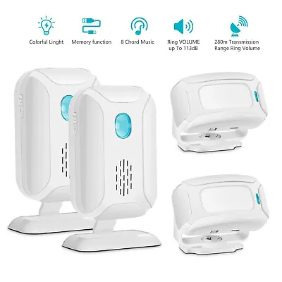 2 Wireless Motion Sensor Detector Entry Door Bell Welcome Chime Alarm System Kit • $44.09
