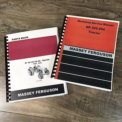 Set Massey Ferguson 202 Tractor Service Manual Parts Catalog Repair Shop Books • $69.97