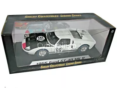 1966 Ford GT40 MK II 1:18 Scale Shelby Collectibles White Diecast Car NEW IN BOX • $66.99