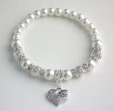 Personalised Charm Bracelet Bridesmaid Bride Flower Girl Sister Wedding Gift Bag • £4.95