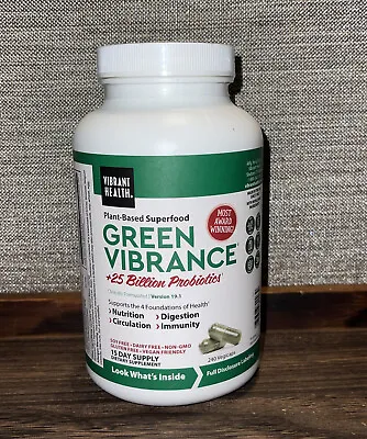$39 • Buy Vibrant Health, Green Vibrance, Vegan Superfood Pills, 240 Caps 5/2024 Digestion