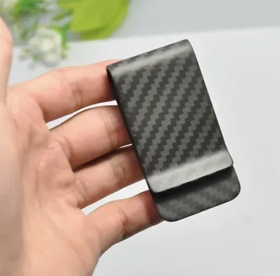 Carbon Fiber Money Clip Wallet Credit Card Cash Holder Black • $14.69