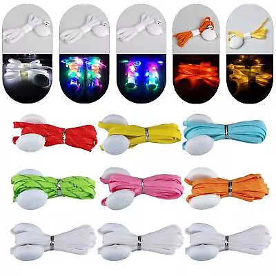£5.75 • Buy LED Shoelace Flashing Light Up Glow Luminous Nylon Shoe Strings Shoe Laces