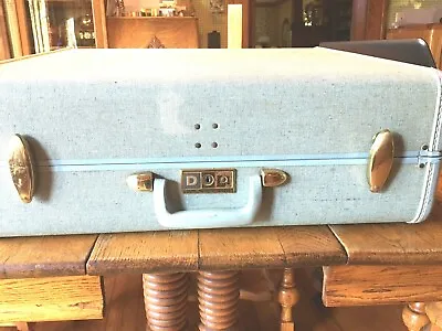 Samsonite Vintage LuggageLarge Blue 21 X17 X9 Clean Inside+Outw/Hang.Bar'50s • $47