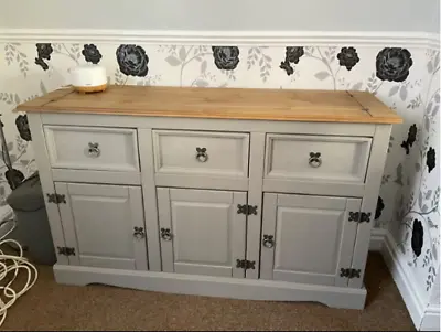 £172.24 • Buy Farmhouse Wooden Sideboard Cupboard Doors Storage Cabinet Rustic Grey Furniture