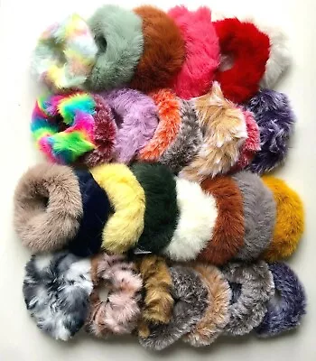 £1.89 • Buy Fluffy Hair Scrunchies Elastic Hair Bands Ties For Ponytail 33 Colours Tigers