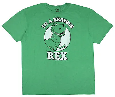 Disney Mens' Toy Story I'm A Nervous Rex Distressed Graphic T-Shirt Green • $14.95
